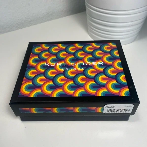 NIB Kurt Geiger Caviar Embossed Leather Mini Wallet - Picture 10 of 14
